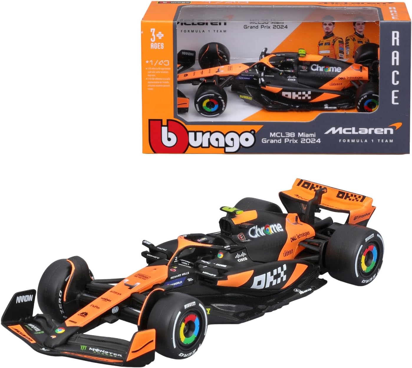 BBURAGO RACING 1:43 2024 F1 - MCLAREN: LANDO NORRIS - Toyworld Frankston