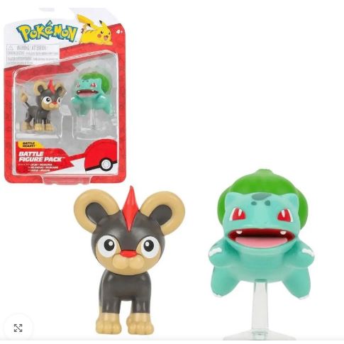 POKEMON BATTLE FIGURE - LITLEO AND BULBASAUR - Toyworld Frankston