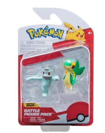 POKEMON BATTLE FIGURE PACK - MACHOP AND SNIVY - Toyworld Frankston