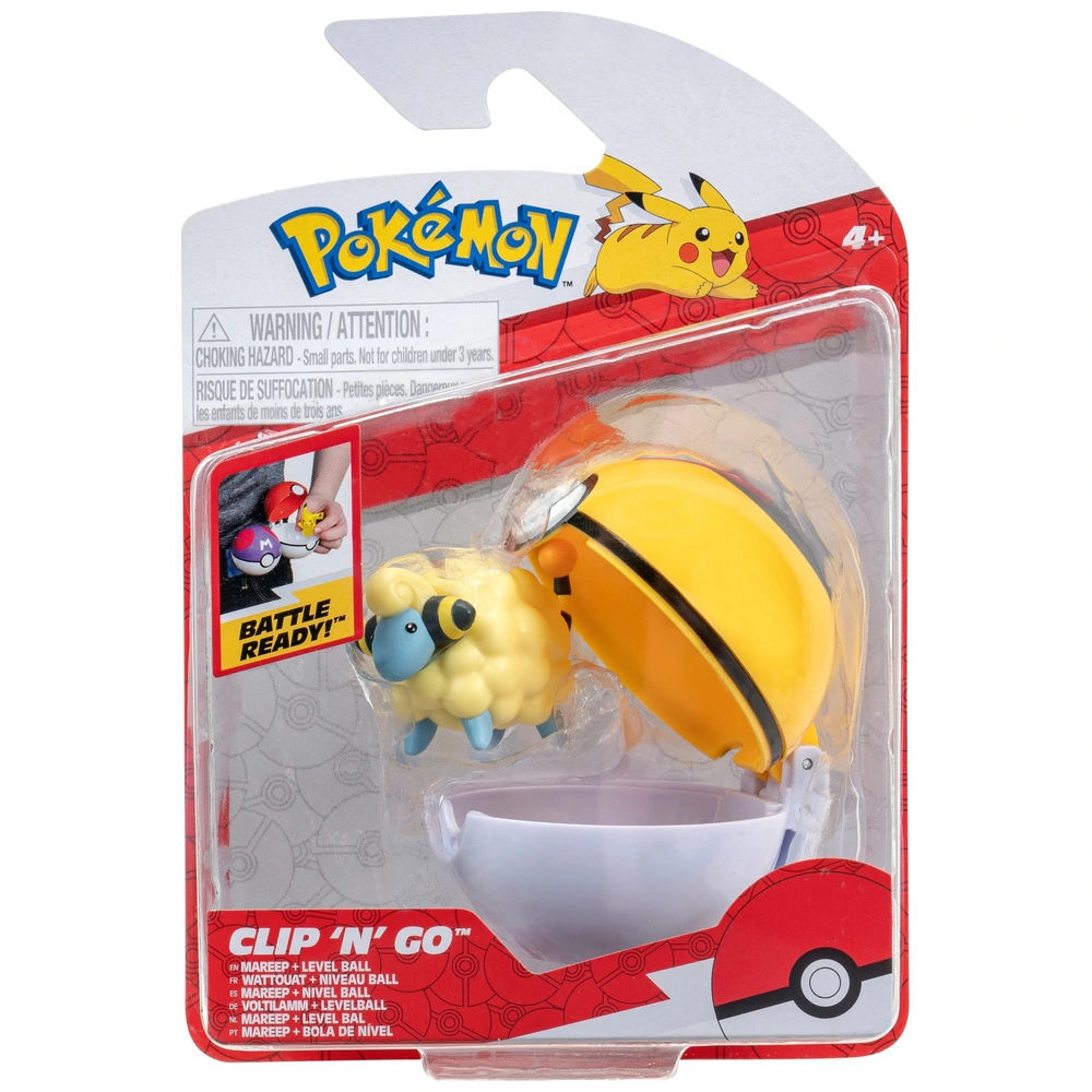 POKEMON CLIP 'N GO - MAREEP - LEVEL BALL - Toyworld Frankston