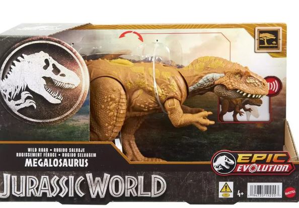JURASSIC WORLD EPIC EVOLUTION ACTION FIGURE WILD ROAR MEGALOSAURUS - Toyworld Frankston