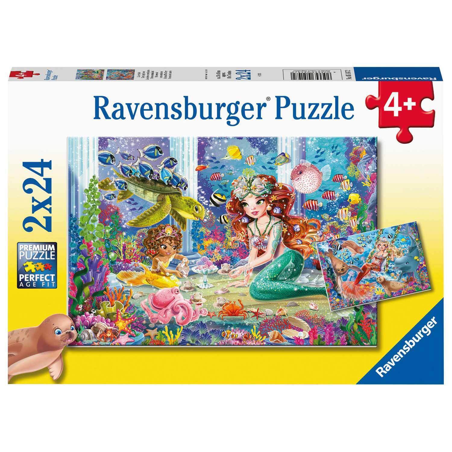 RAVENSBURGER - MERMAID TEA PARTY 2x24 PIECE PUZZLE - Toyworld Frankston