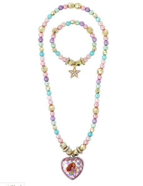 PINK POPPY LITTLE MERMAID PEARL NECKLACE AND BRACELET SET - Toyworld Frankston