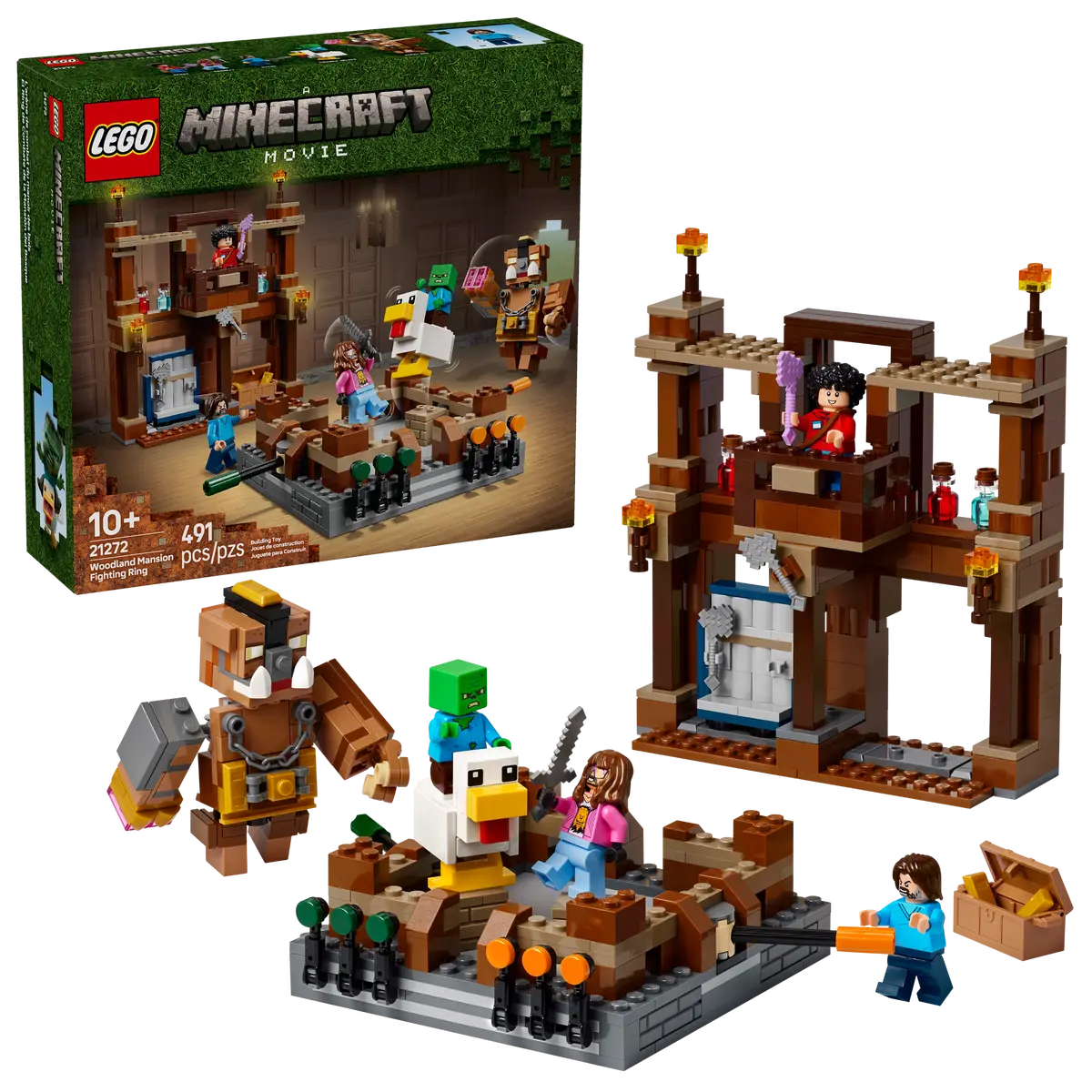 LEGO MINECRAFT 21272 WOODLAND MANSION FIGHTING RING - Toyworld Frankston