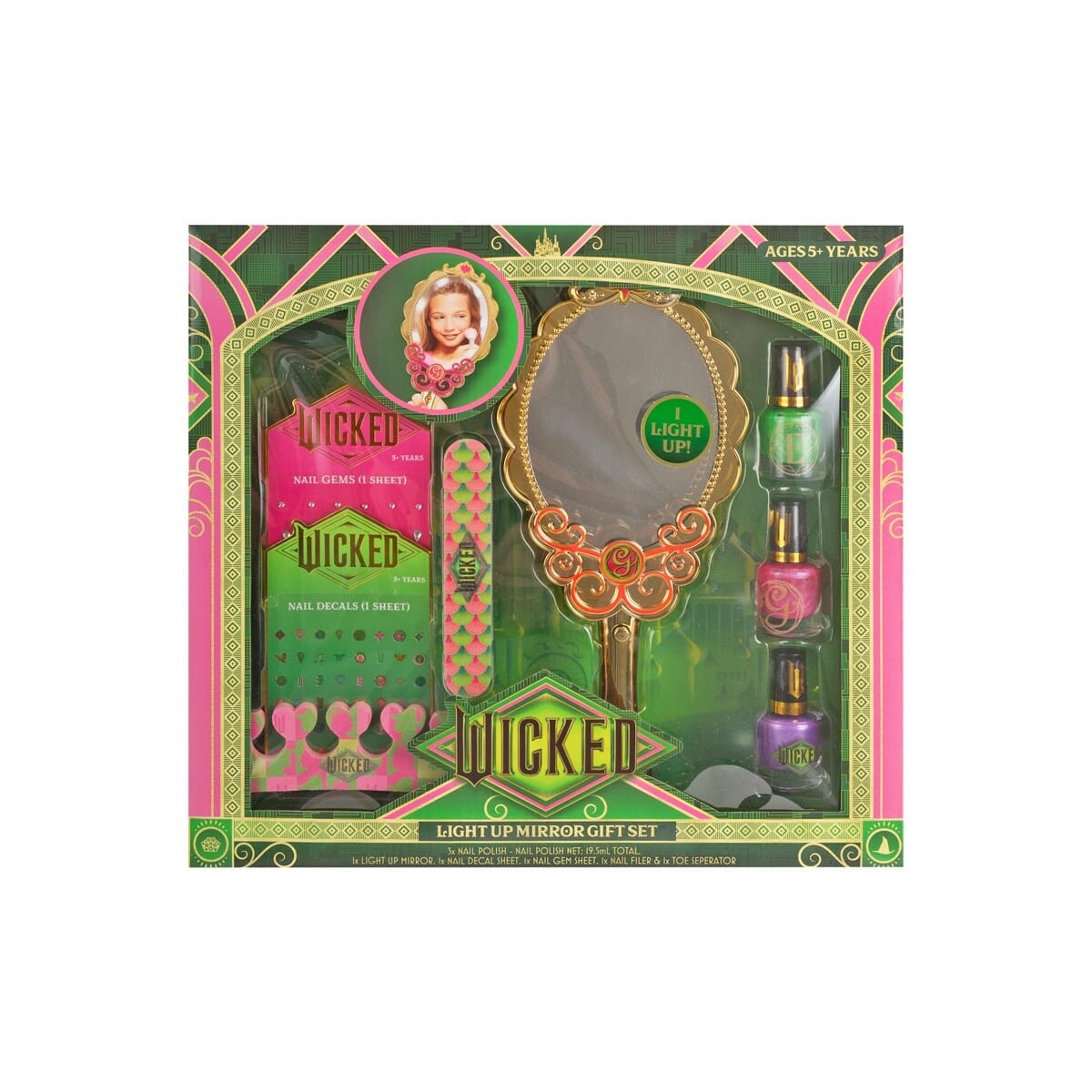 WICKED LIGHT UP MIRROR AND NAILS GIFT SET - Toyworld Frankston