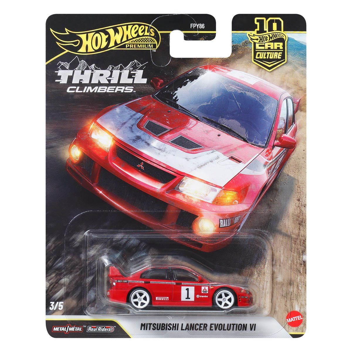 HOT WHEELS PREMIUM THRILL CLIMBERS - MITSUBISHI LANCER EVOLUTION VI - Toyworld Frankston