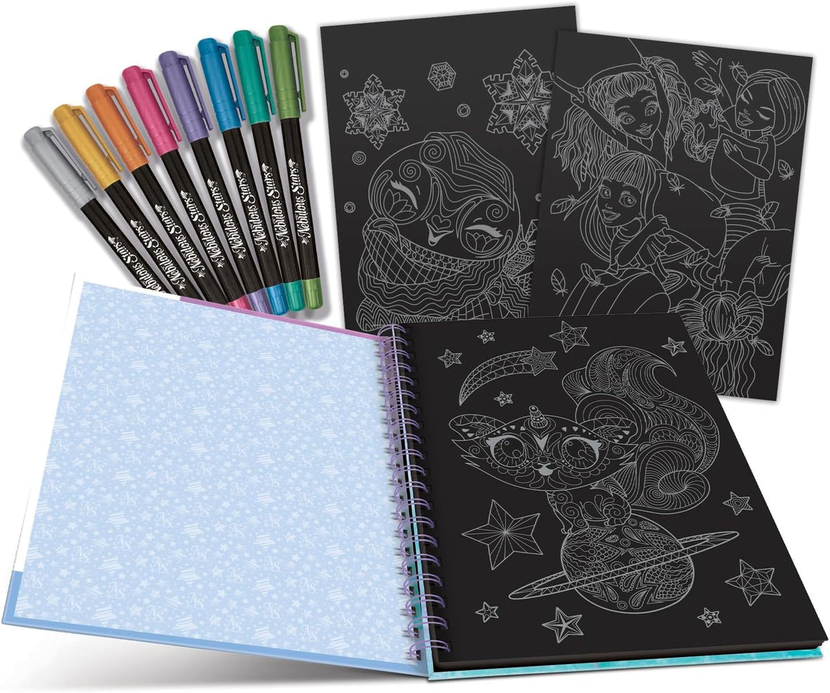 NEBULOUS STARS - BLACK PAGES COLOURING BOOK - Toyworld Frankston