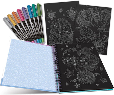 NEBULOUS STARS - BLACK PAGES COLOURING BOOK - Toyworld Frankston
