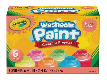 CRAYOLA - WASHABLE PAINT 6 PACK - NEON - Toyworld Frankston