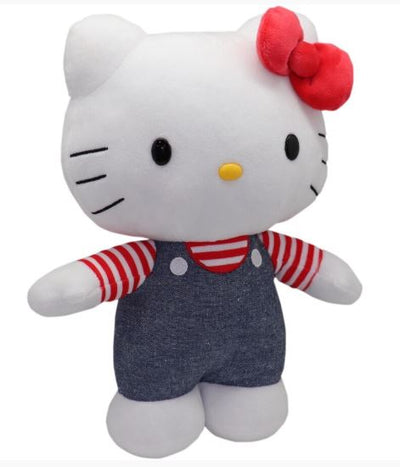 SANRIO - HELLO KITTY MEDIUM 30CM PLUSH - DENIM OVERALLS - Toyworld Frankston