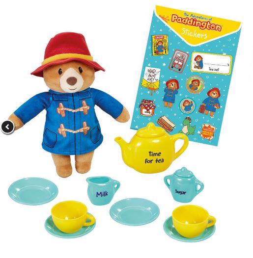 PADDINGTON BEAR - TV PADINGTON SOFT TOY AND TEA SET IN SUITCASE