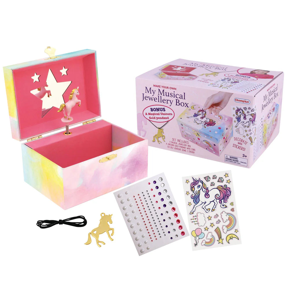 MAKE YOUR OWN - MY MUSICAL JEWELLERY BOX - UNICORN - Toyworld Frankston