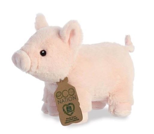 ECO NATION PIG SOFT TOY - Toyworld Frankston
