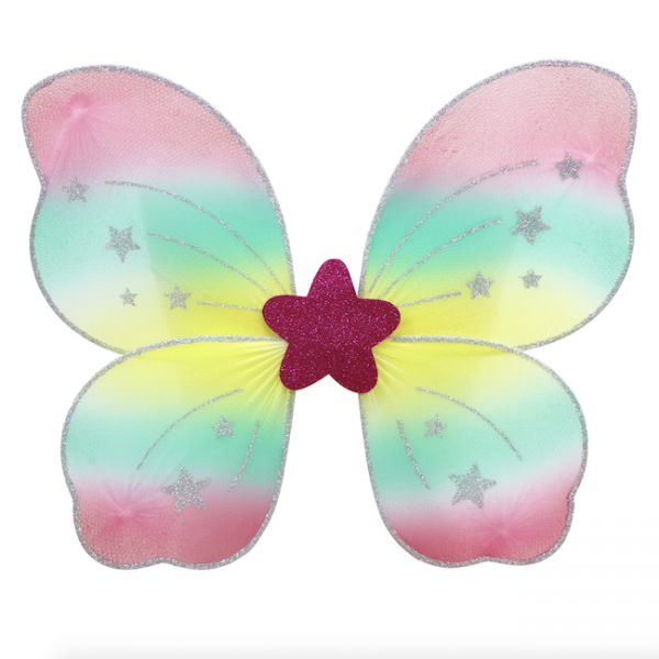 PINK POPPY SKIES BUTTERFLY WINGS PINK BLUE YELLOW - Toyworld Frankston