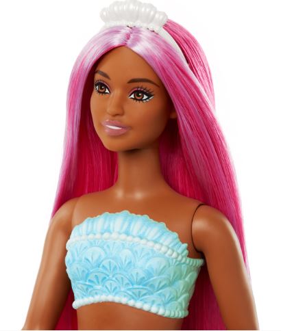 BARBIE MERMAID COLOURFUL HAIR AND PINK TAIL DOLL - Toyworld Frankston