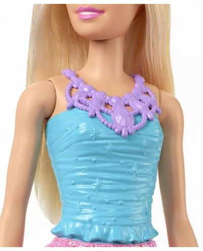 BARBIE DREAMTOPIA FLOWER DRESS BARBIE DOLL - DOLL - LIGHT SKIN PINK SKIRT - Toyworld Frankston