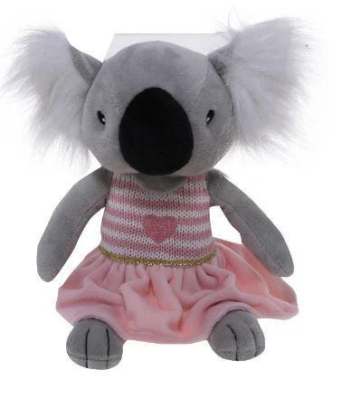 25CM GIRL KOALA IN PINK DRESS WITH HEART