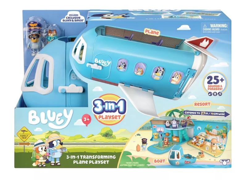 BLUEY - 3-IN-1 TRANSFORMING PLANE PLAYSET - Toyworld Frankston