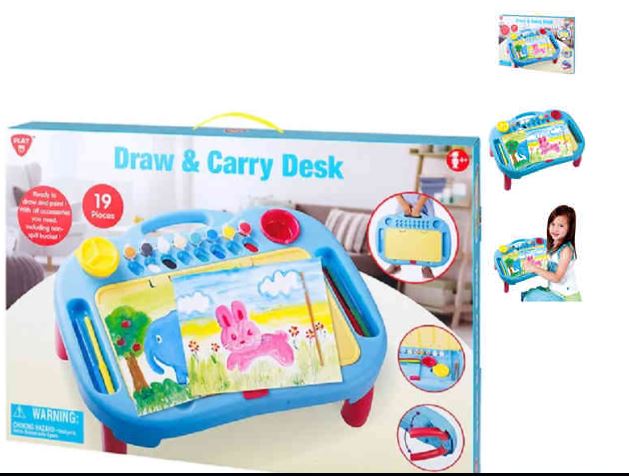PLAYGO DRAW AND CARRY DESK - 19 PIECES - Toyworld Frankston