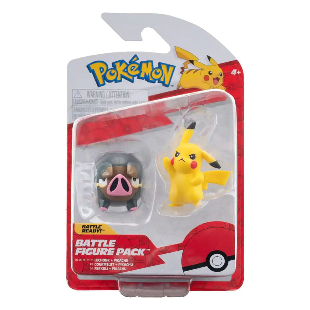 POKEMON - BATTLE FIGURE PACK - LECHONK AND PIKACHU - Toyworld Frankston