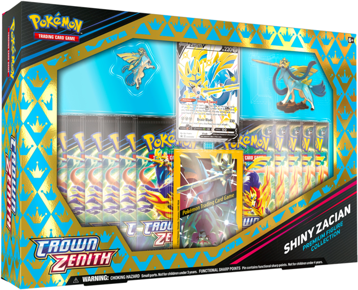 POKEMON CROWN ZENITH SHINY - ZACIAN/ZAMAZENTA FIGURE BOX - Toyworld Frankston