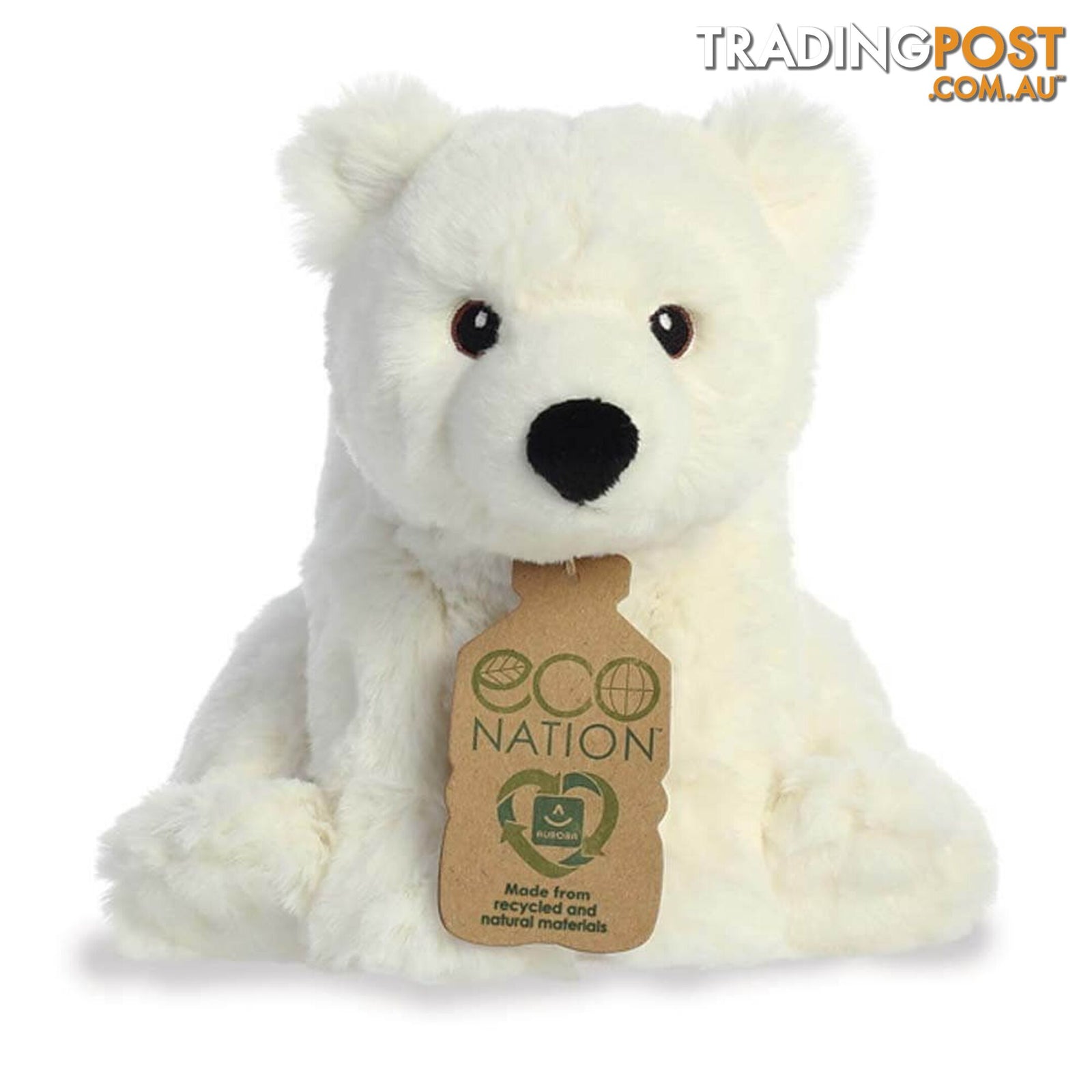 ECO NATION POLAR BEAR SOFT TOY - Toyworld Frankston