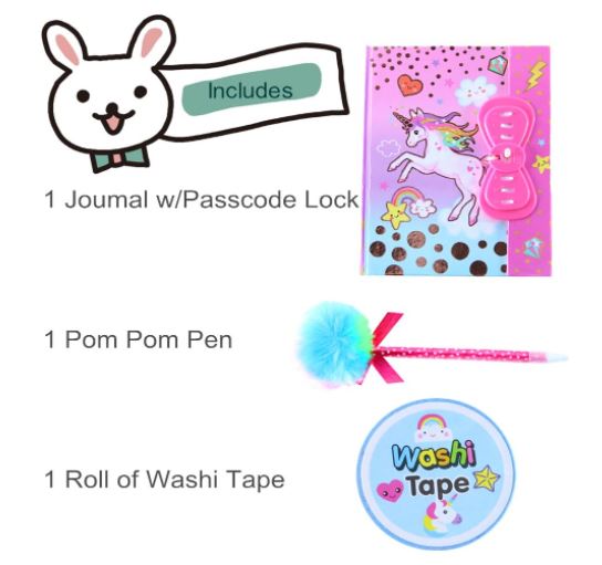 RAINBOW SECRET LOCK JOURNAL SET