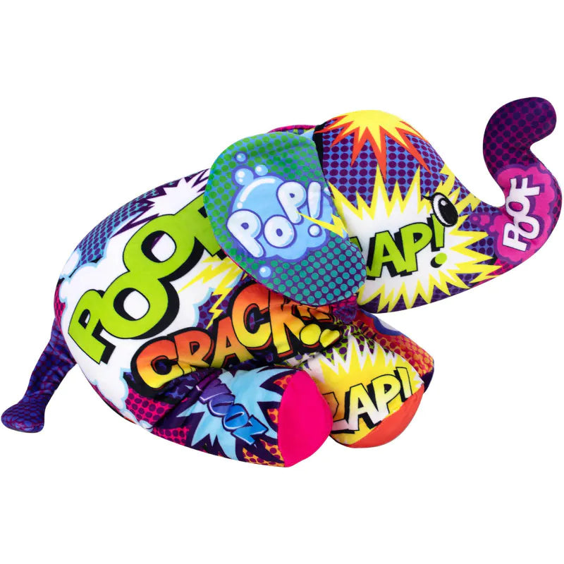 POP ART SOFT WEIGHTED ELEPHANT PLUSH - ASSORTED DESIGNS - Toyworld Frankston