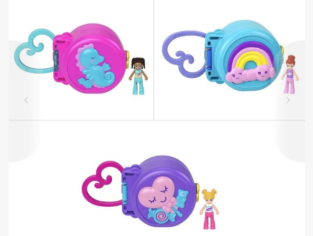 POLLY POCKET ON THE GO FUN - PINK WITH ROLLER SKATE - Toyworld Frankston