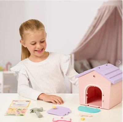 LITTLE LIVE PETS - PUPPY'S HOME MINIS LONG HAIR DESIGN PINK ROOF - Toyworld Frankston