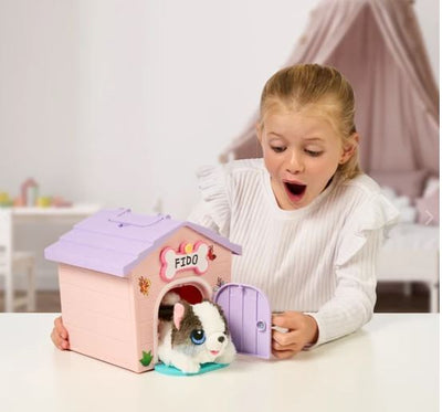 LITTLE LIVE PETS - PUPPY'S HOME MINIS LONG HAIR DESIGN PINK ROOF - Toyworld Frankston