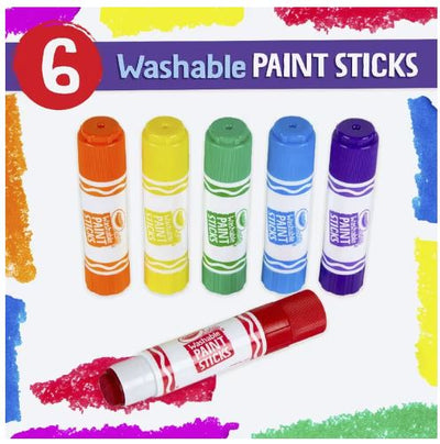 CRAYOLA WASHABLE PAINT STICKS 6PK - Toyworld Frankston
