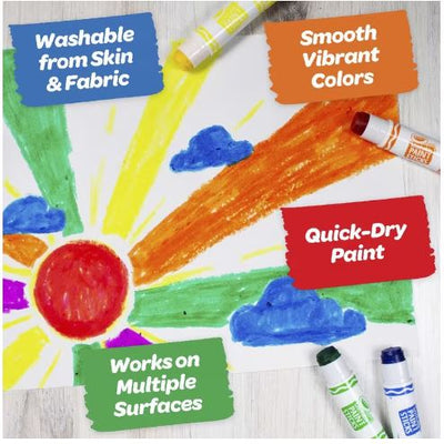CRAYOLA WASHABLE PAINT STICKS 6PK - Toyworld Frankston