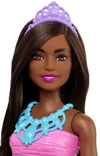 BARBIE DREAMTOPIA FLOWER DRESS BARBIE DOLL - DOLL -DARK SKIN PURPLE SKIRT