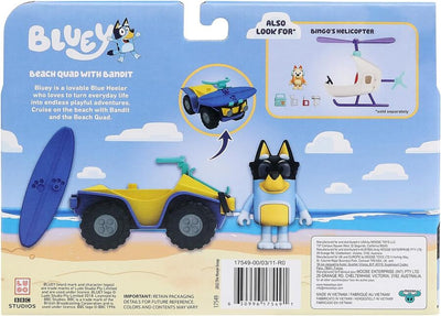 BLUEY -  BEACH - BEACH QUAD WITH BANDIT - Toyworld Frankston