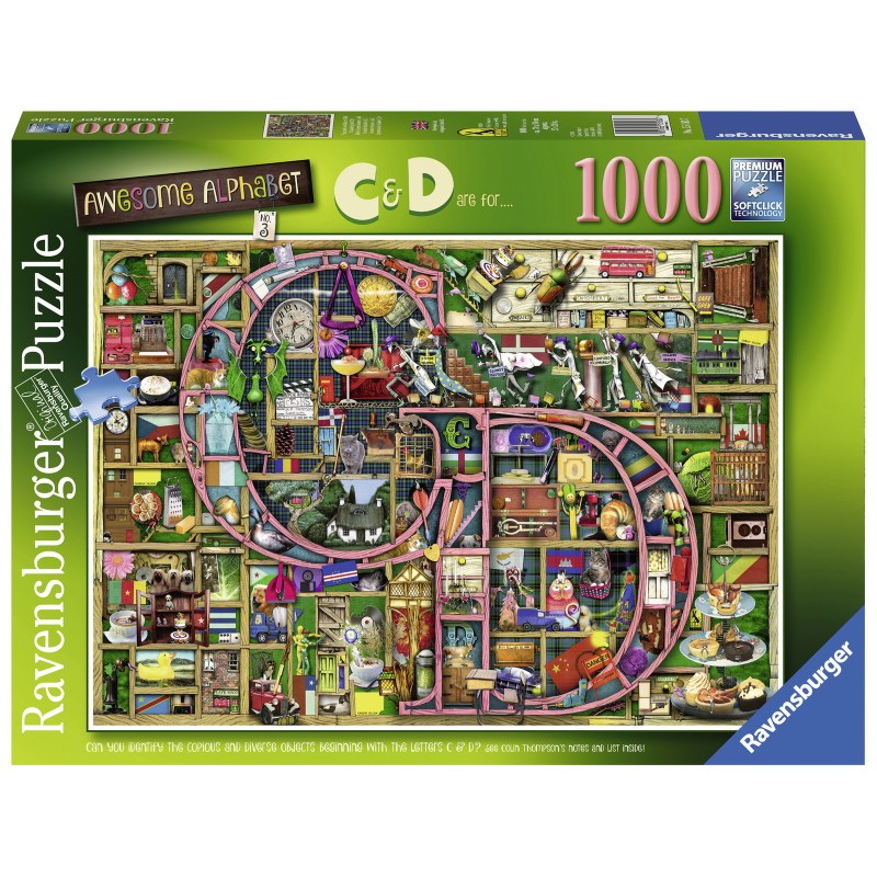 RAVENSBURGER - AWESOME ALPHABET C&D PUZZLE 1000PC - Toyworld Frankston
