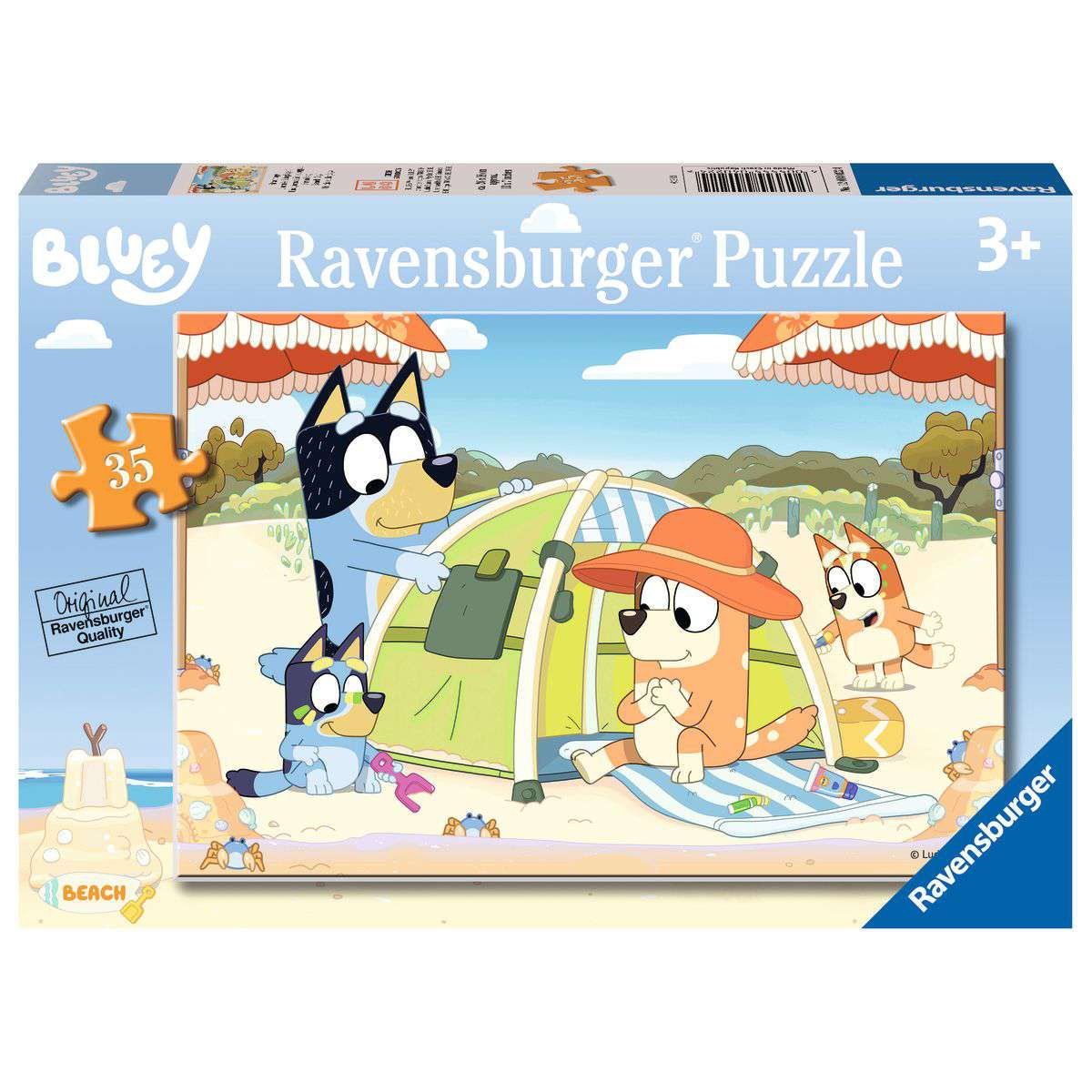 RAVENSBURGER - BLUEY BEACH DAY 35 PIECE PUZZLE - Toyworld Frankston