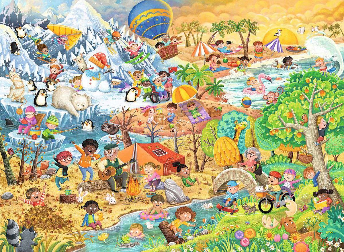 RAVENSBURGER FOUR SEASONS OF FUN 100 PIECE PUZZLE