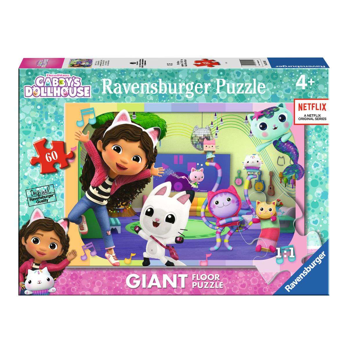 RAVENSBURGER PUZZLE GABBY'S DANCE PARTY! GIANT FLOOR PUZZLE 60 PCS - Toyworld Frankston
