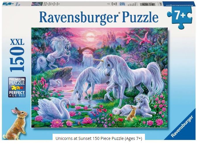 RAVENSBURGER UNICORNS AT SUNSET PUZZLE 150P - Toyworld Frankston