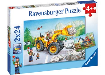 RAVENSBURGER - DIGGERS AT WORK 2X24 PIECE PUZZLE - Toyworld Frankston
