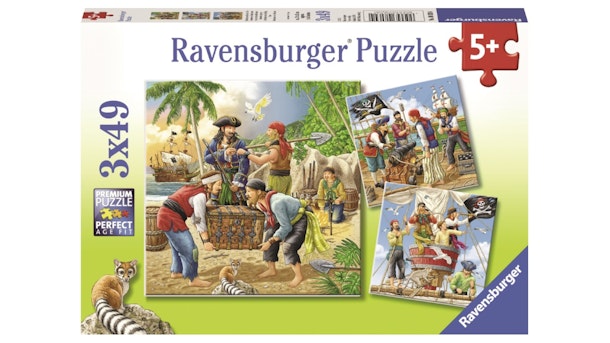 RAVENSBURGER 080304 - ADVENTURE ON THE HIGH SEAS 3X49 PIECE PUZZLE - Toyworld Frankston