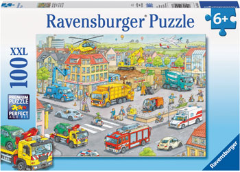 RAVENSBURGER - VEHICLES IN THE CITY 100 PIECE PUZZLE - Toyworld Frankston