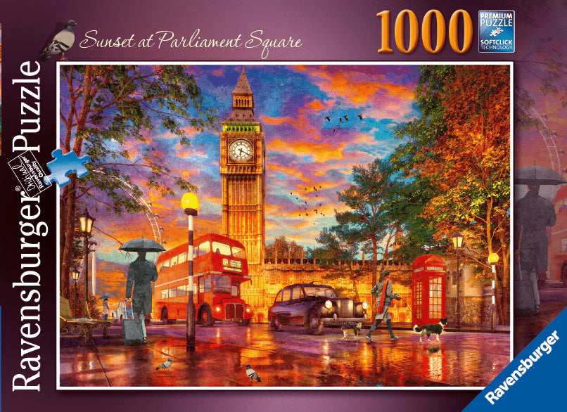RAVENSBURGER PUZZLE - SUNSET AT PARLIAMENT SQUARE 1000 PIECE - Toyworld Frankston