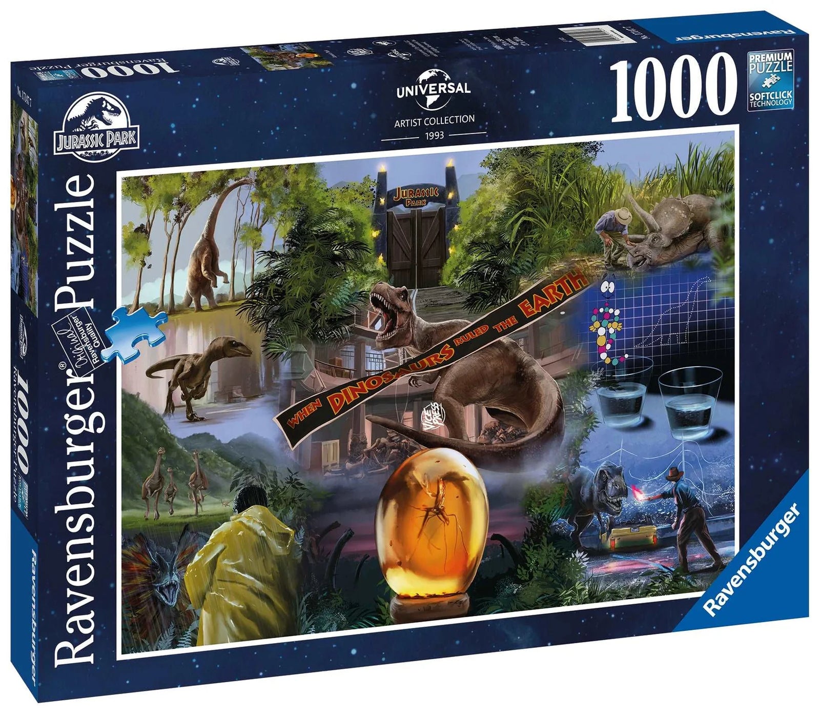RAVENSBURGER PUZZLE - JURASSIC PARK 1000 PIECE - UNIVERSAL ARTIST COLLECTION - Toyworld Frankston