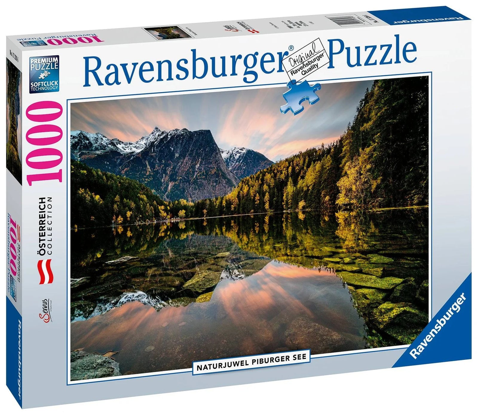RAVENSBURGER PUZZLE - NATURJUWEL PIBURGER SEE 1000 PIECE OSTERREICH COLLECTION - Toyworld Frankston