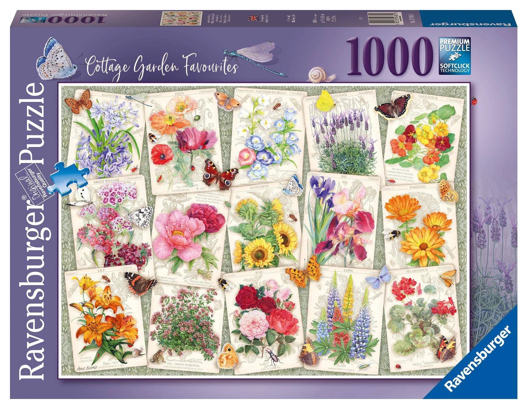 RAVENSBURGER PUZZLE - COTTAGE GARDEN FAVOURITES 1000 PIECE