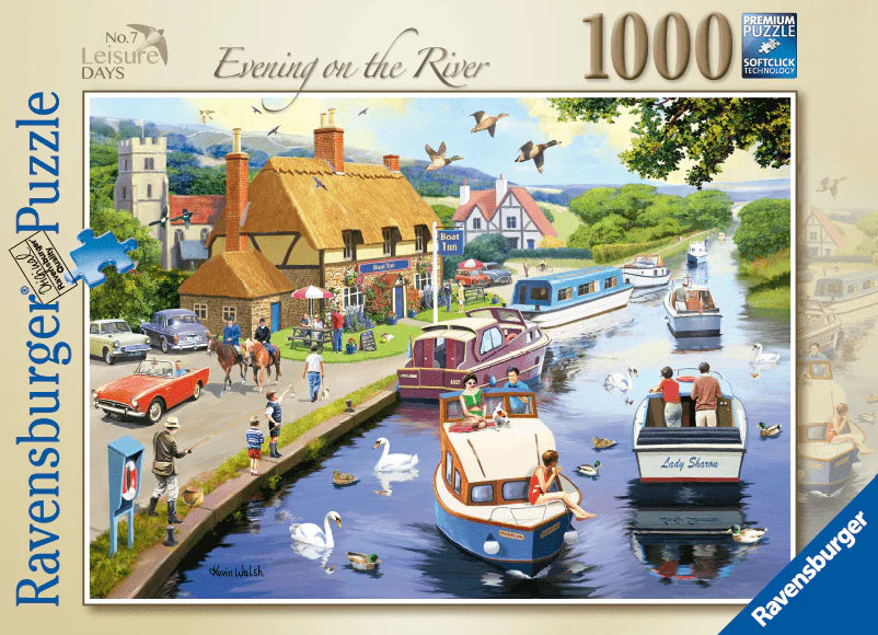 RAVENSBURGER PUZZLE - EVENING ON  THE RIVER 1000  PIECE - LEISURE DAYS SERIES - Toyworld Frankston