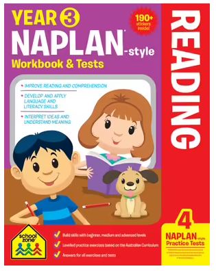 SCHOOL ZONE: YEAR 3 READING NAPLAN STYLE WORKBOOK & TESTS - Toyworld Frankston