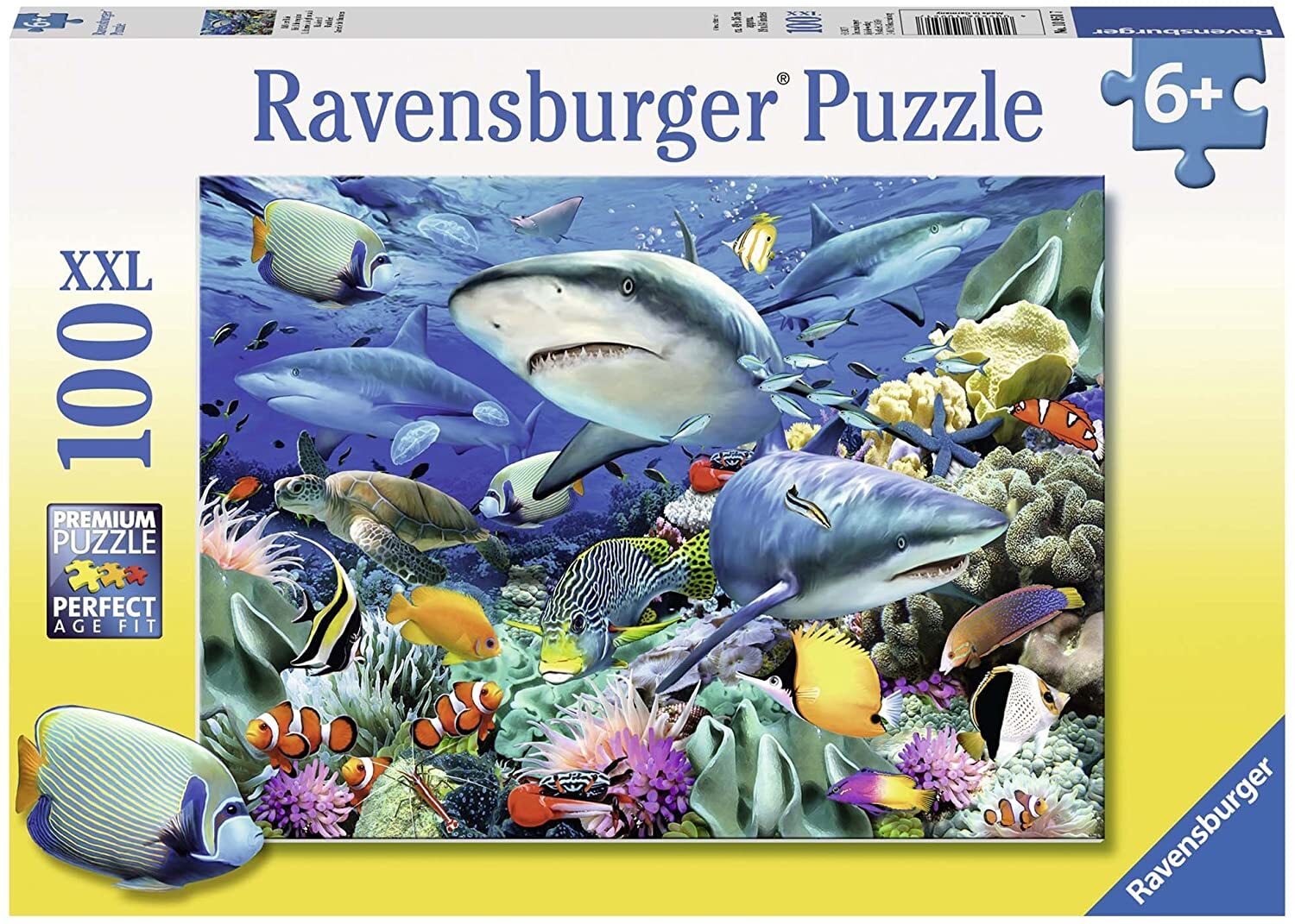 RAVENSBURGER REEF OF THE SHARKS PUZZLE 100P - Toyworld Frankston